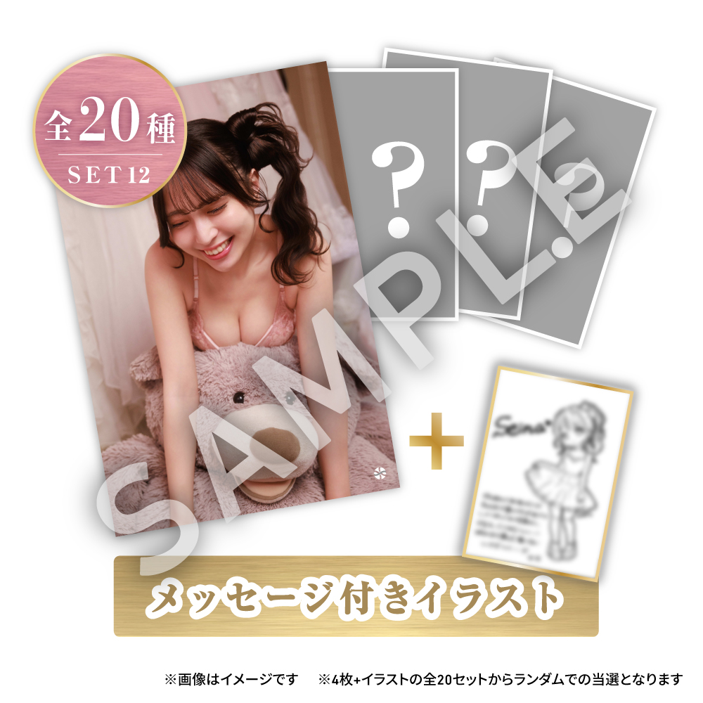 12 デジタル写真4枚+メッセージ付きイラスト
